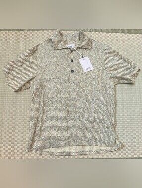 NWT OAS Dimi Giron 100% Linen Popover Shirt Men's Size Small Made in Portugal